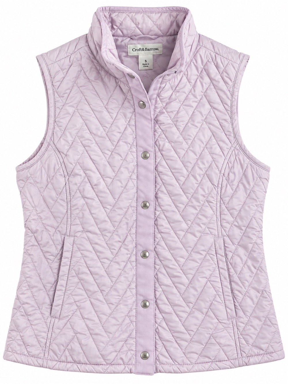 Croft & Barrow Women’s Small Lavender Quilted Cinch Waist Vest